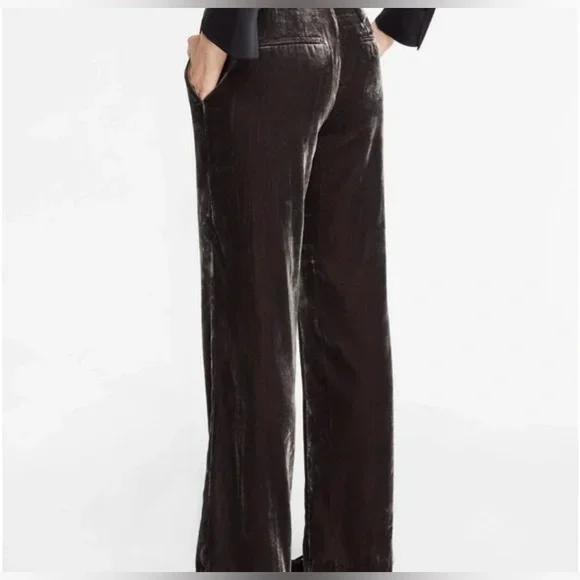 LOFT Brown Velvet Wide Leg Pants Trousers 6 - Picture 2 of 8